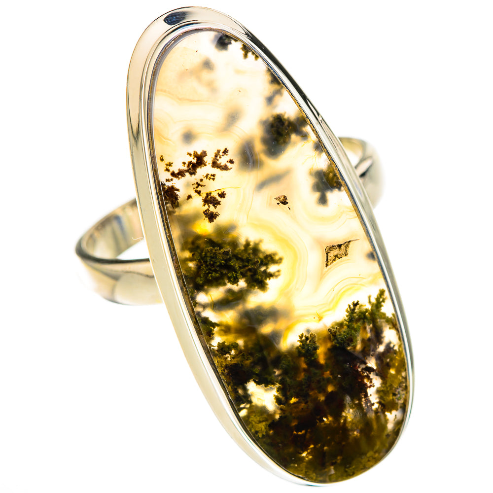 Green Moss Agate Rings handcrafted by Ana Silver Co - RING126327 - Photo 2