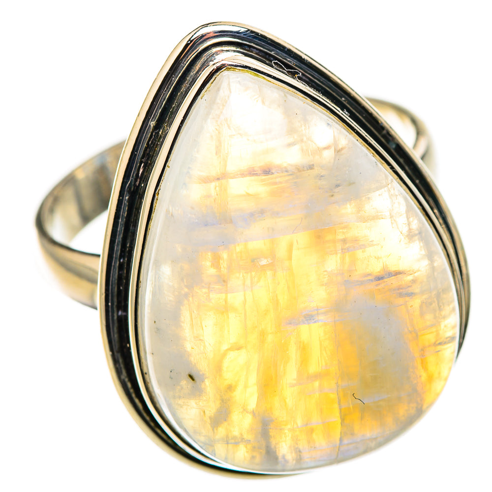Rainbow Moonstone Rings handcrafted by Ana Silver Co - RING126346 - Photo 2