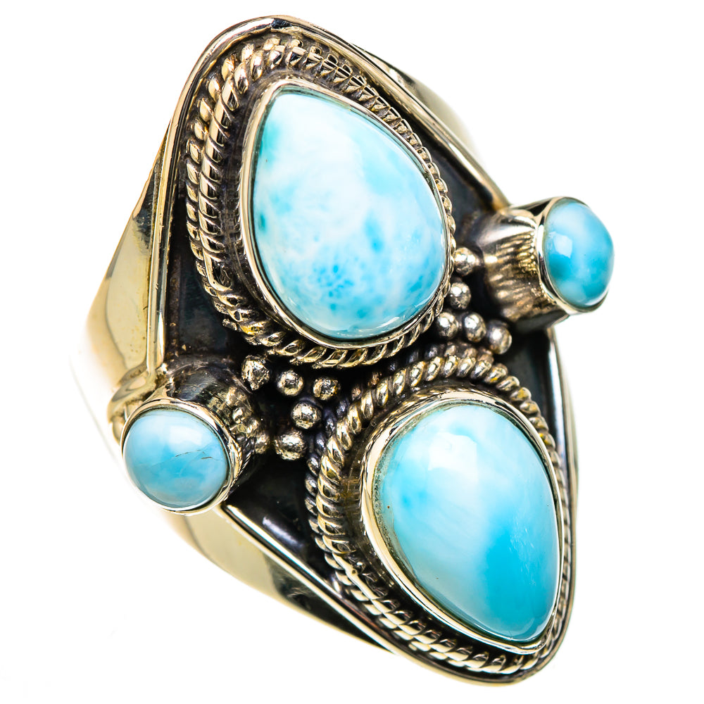 Larimar Rings handcrafted by Ana Silver Co - RING126404 - Photo 2