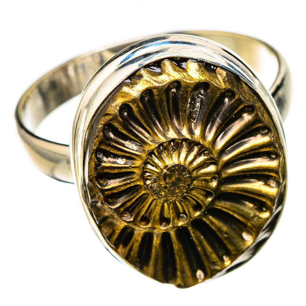Pyrite Sea Shell Rings handcrafted by Ana Silver Co - RING126414 - Photo 2