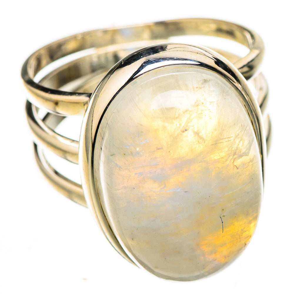 Rainbow Moonstone Rings handcrafted by Ana Silver Co - RING126433 - Photo 2