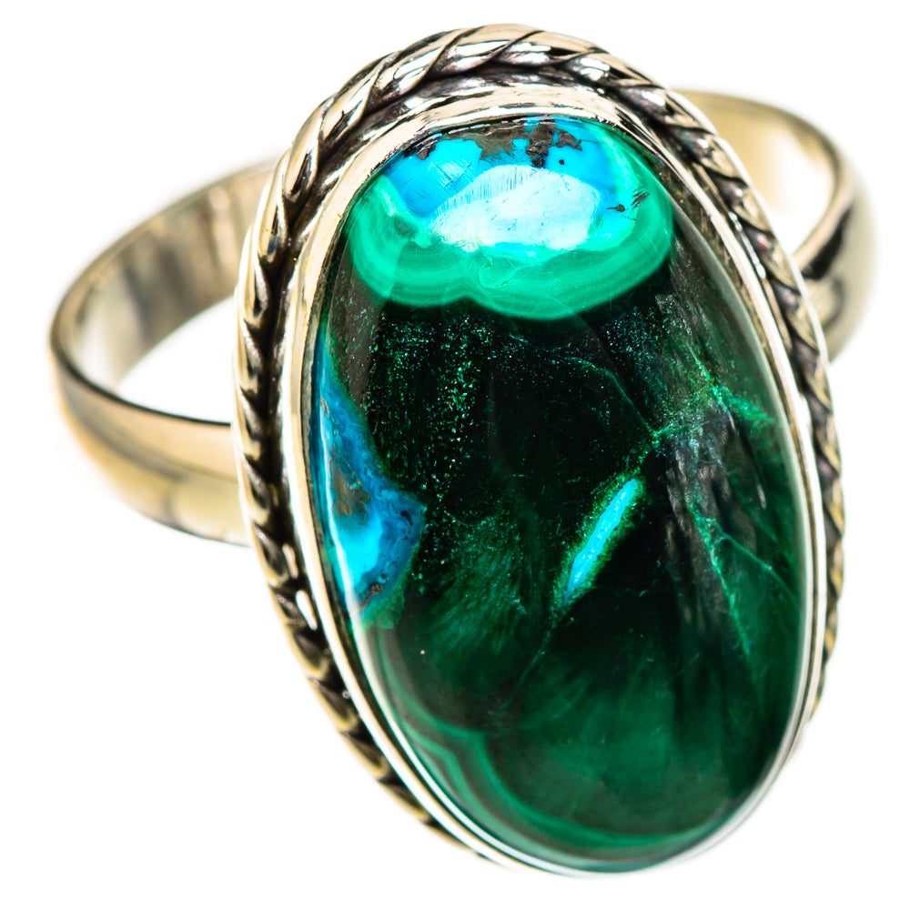 Malachite In Chrysocolla Rings handcrafted by Ana Silver Co - RING126474 - Photo 2