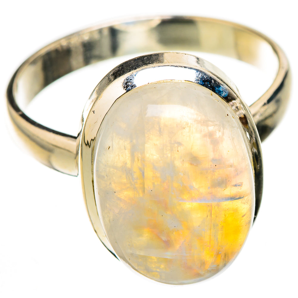 Rainbow Moonstone Rings handcrafted by Ana Silver Co - RING126517 - Photo 2