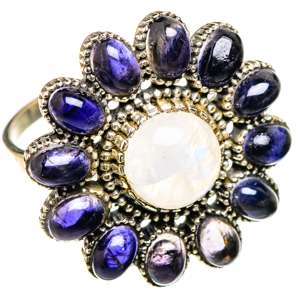 Rainbow Moonstone Rings handcrafted by Ana Silver Co - RING126683 - Photo 2