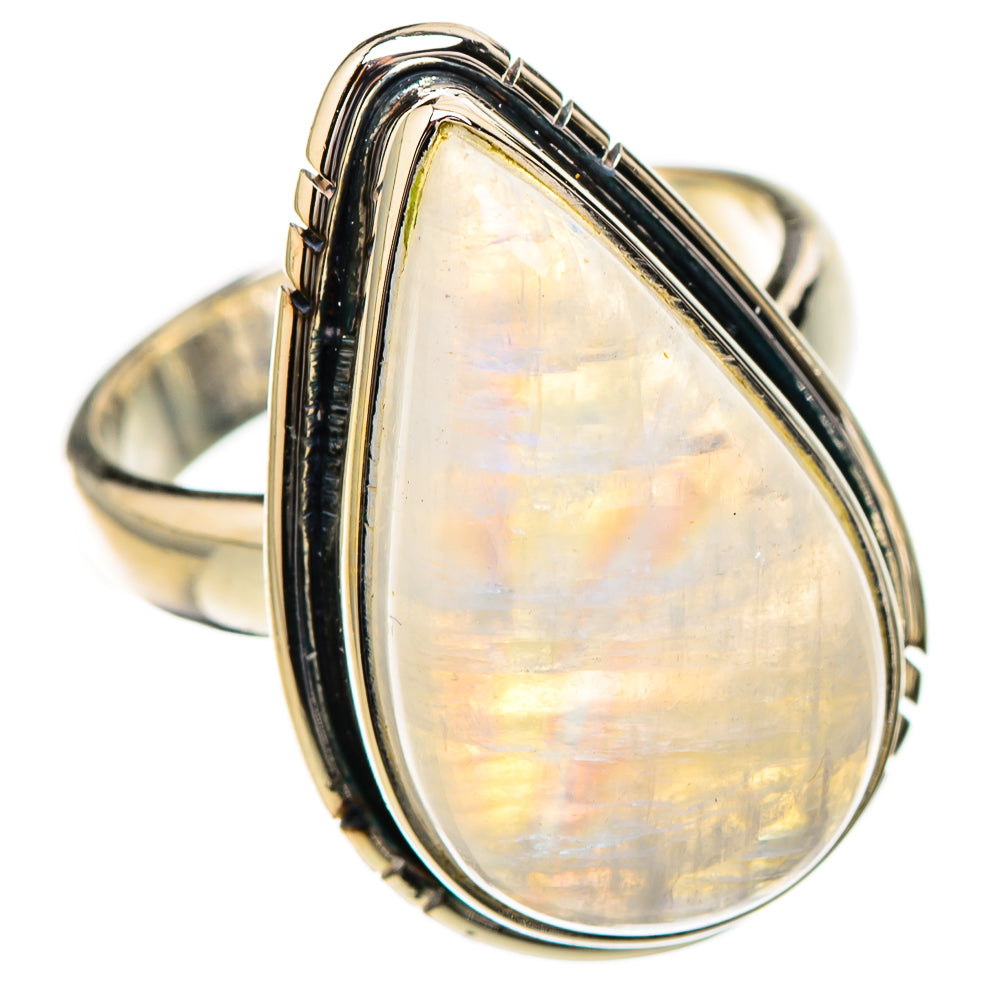 Rainbow Moonstone Rings handcrafted by Ana Silver Co - RING126717 - Photo 2