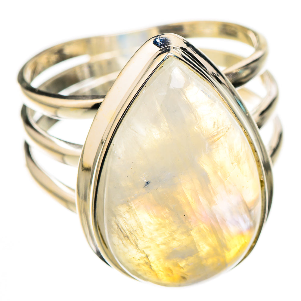 Rainbow Moonstone Rings handcrafted by Ana Silver Co - RING126735 - Photo 2