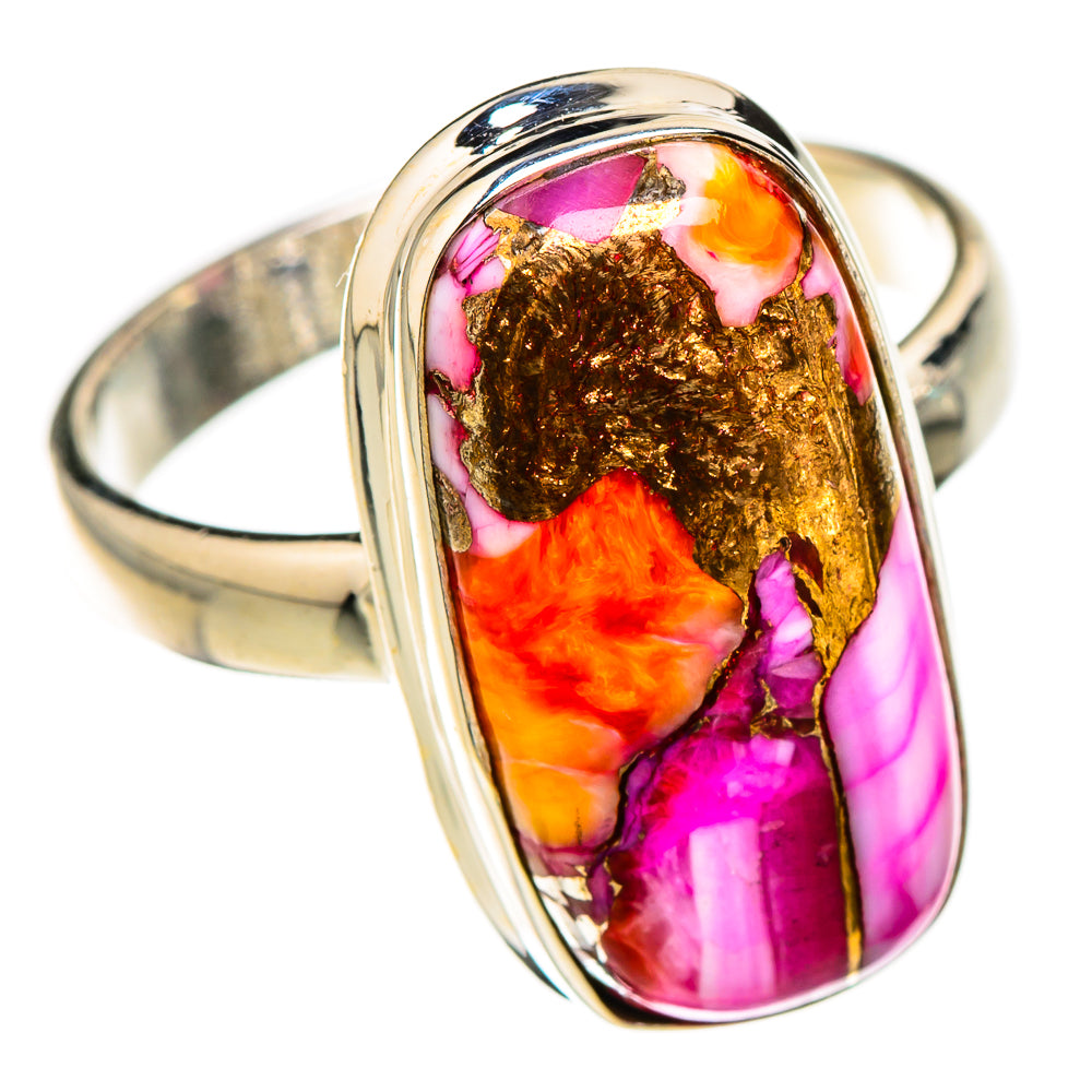 Kingman Pink Dahlia Turquoise Rings handcrafted by Ana Silver Co - RING126739 - Photo 2