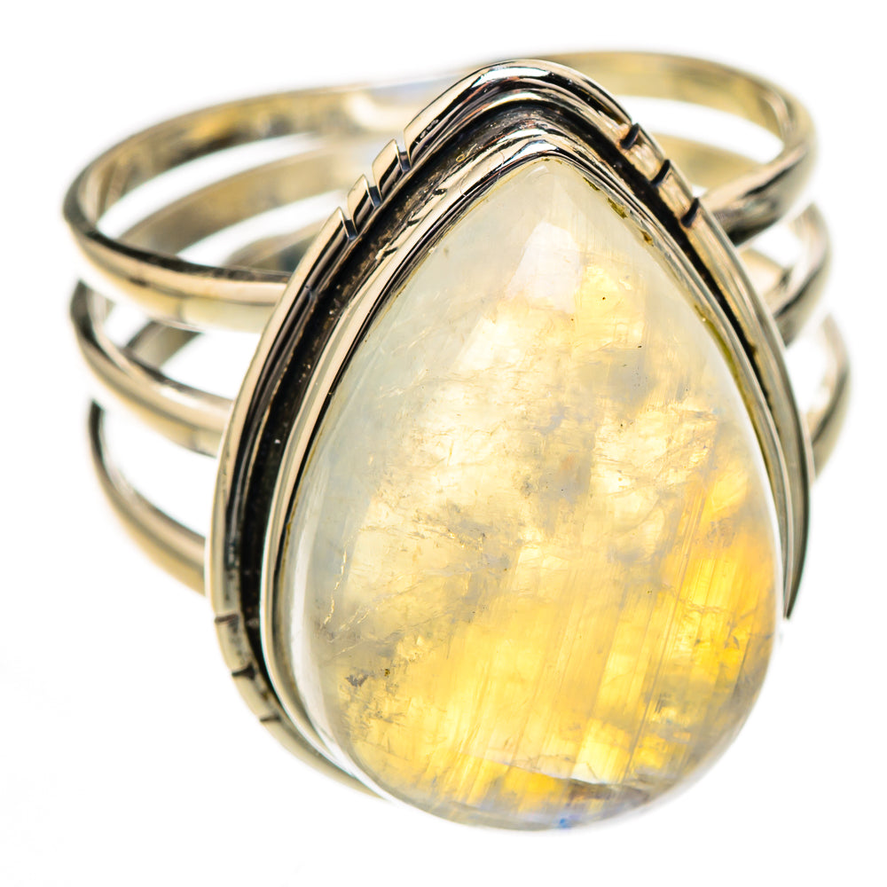 Rainbow Moonstone Rings handcrafted by Ana Silver Co - RING126752 - Photo 2