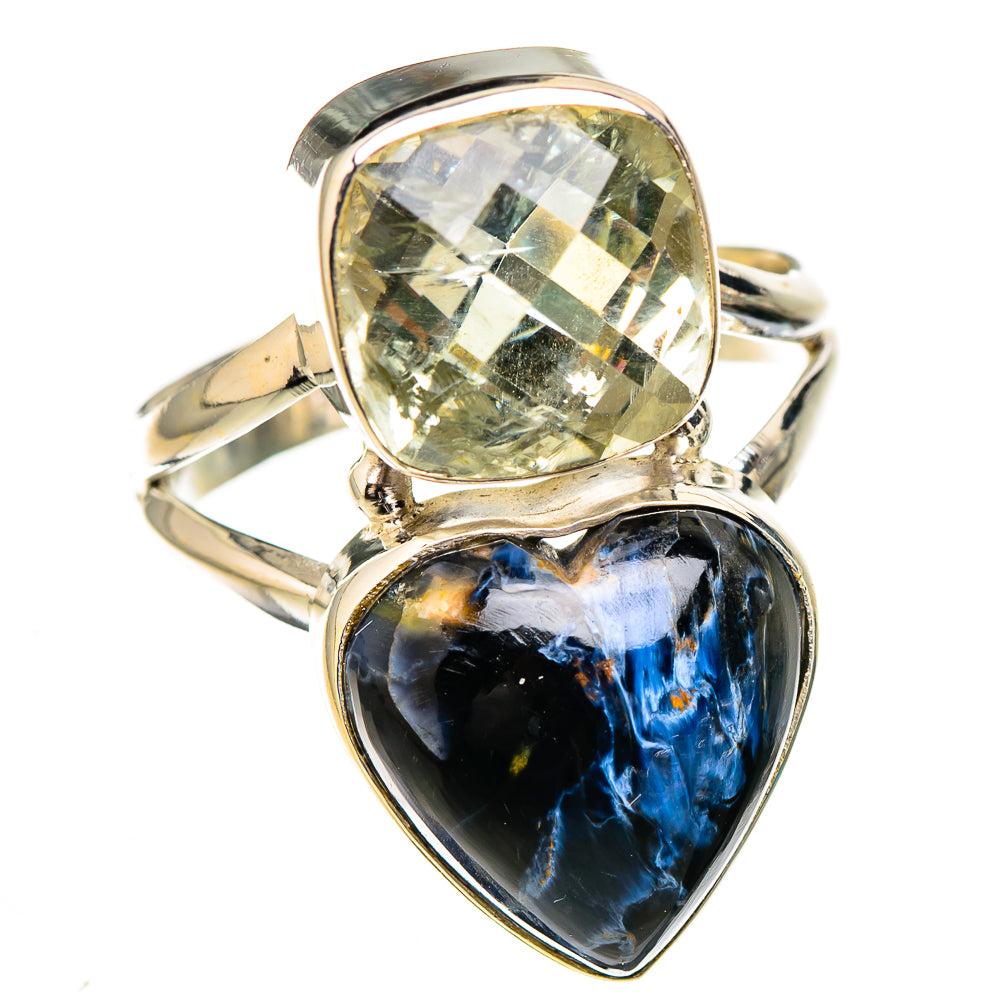 Pietersite, Green Amethyst Rings handcrafted by Ana Silver Co - RING126803 - Photo 2