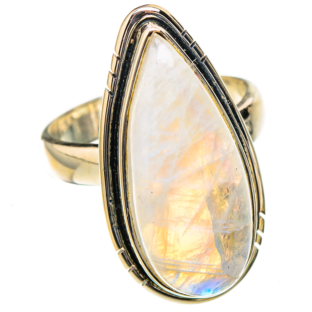 Rainbow Moonstone Rings handcrafted by Ana Silver Co - RING126814 - Photo 2