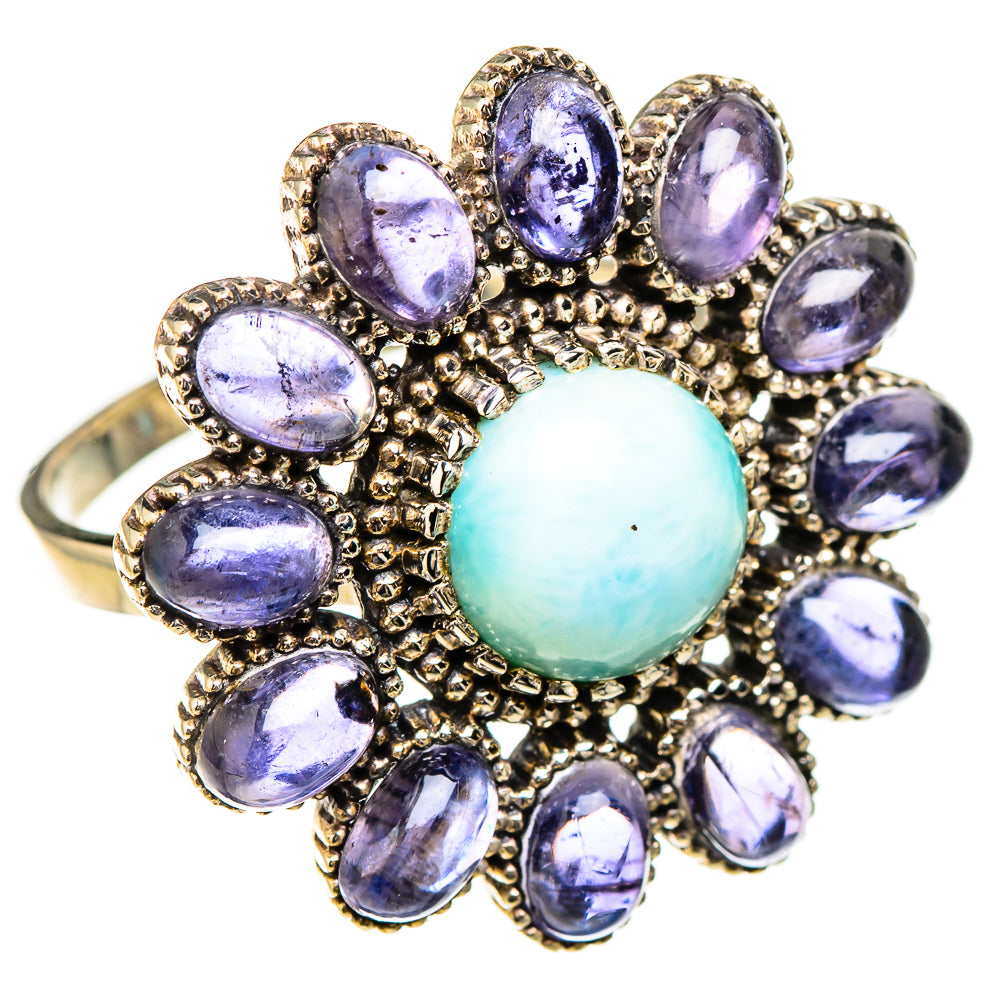 Larimar, Tanzanite Rings handcrafted by Ana Silver Co - RING126968 - Photo 2