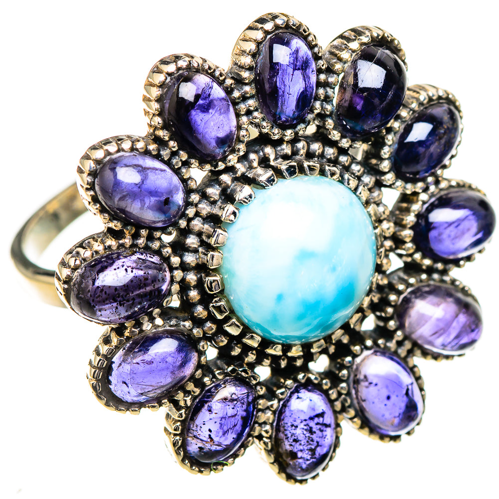 Larimar, Tanzanite Rings handcrafted by Ana Silver Co - RING126993 - Photo 2