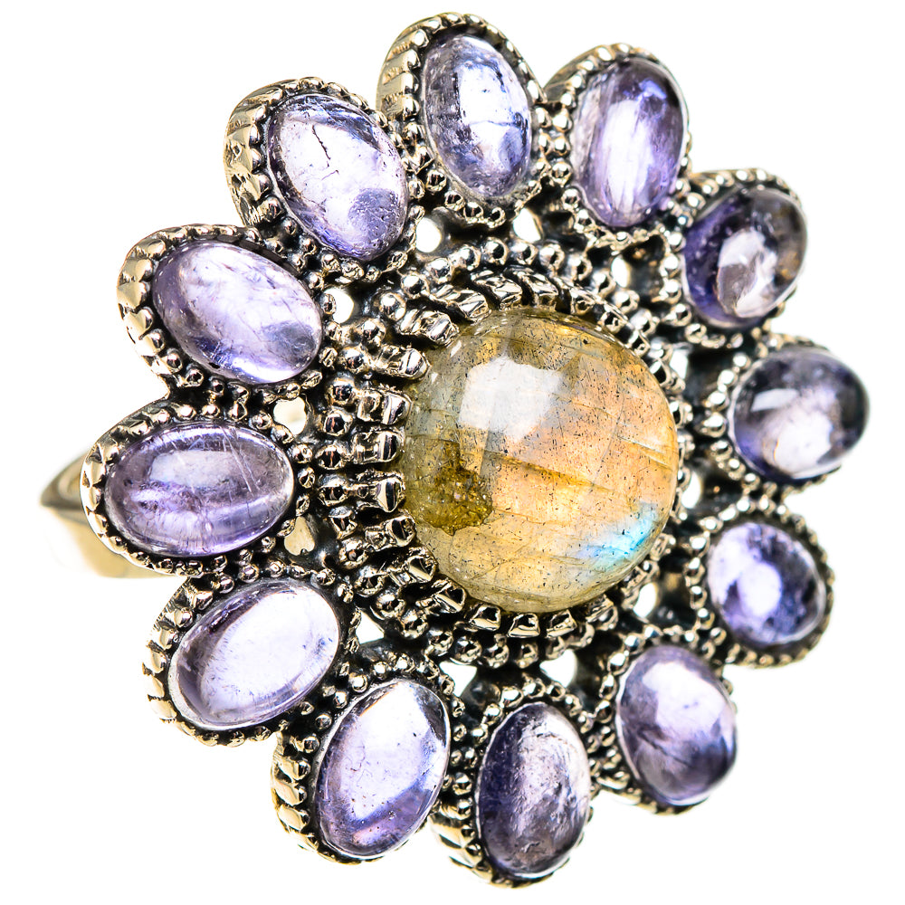 Labradorite, Tanzanite Rings handcrafted by Ana Silver Co - RING127018 - Photo 2