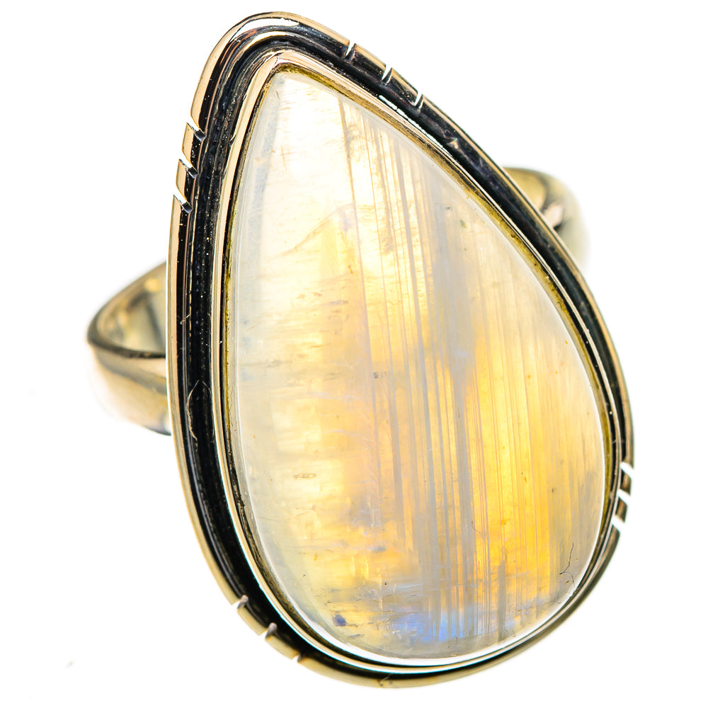 Rainbow Moonstone Rings handcrafted by Ana Silver Co - RING127031 - Photo 2