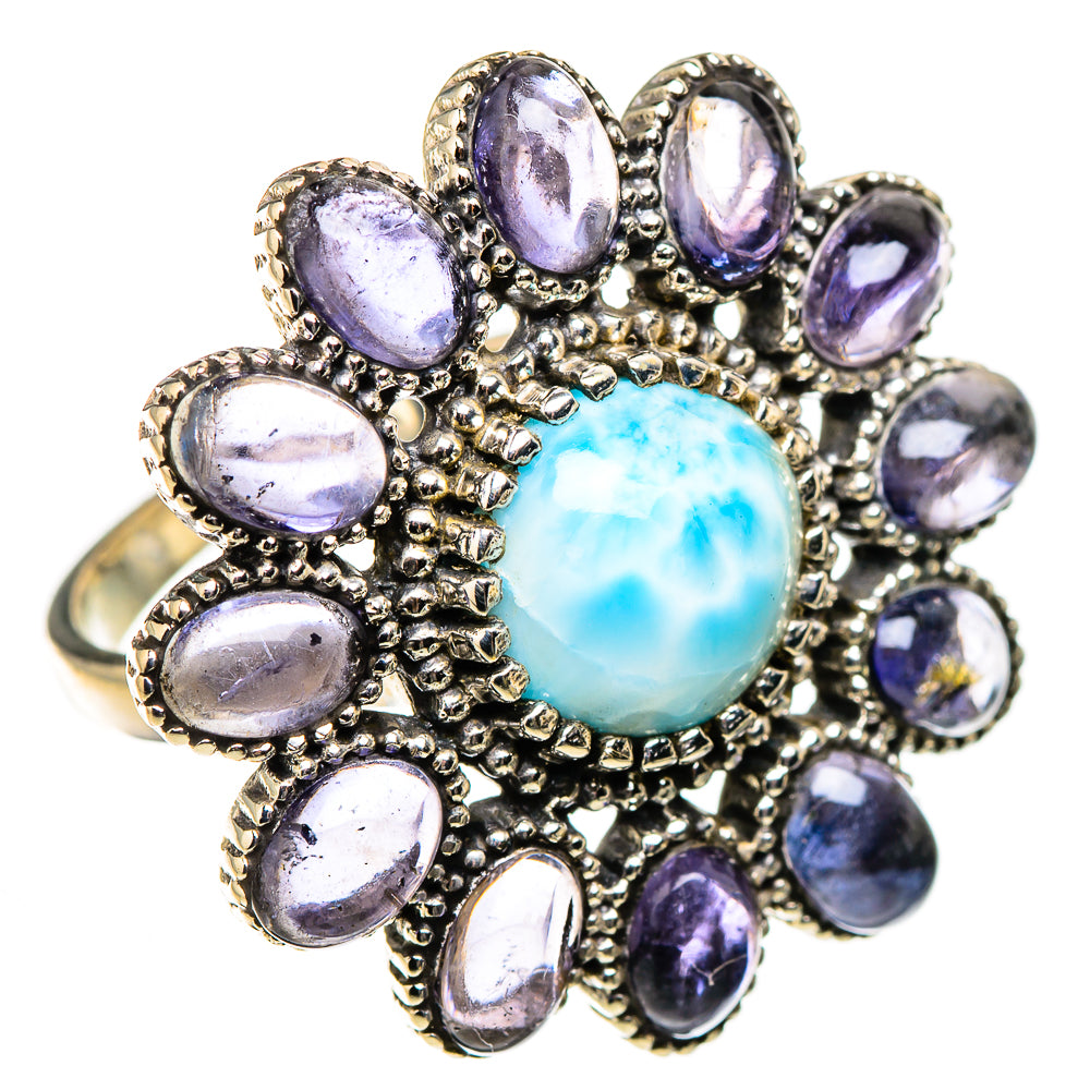 Larimar, Tanzanite Rings handcrafted by Ana Silver Co - RING127079 - Photo 2