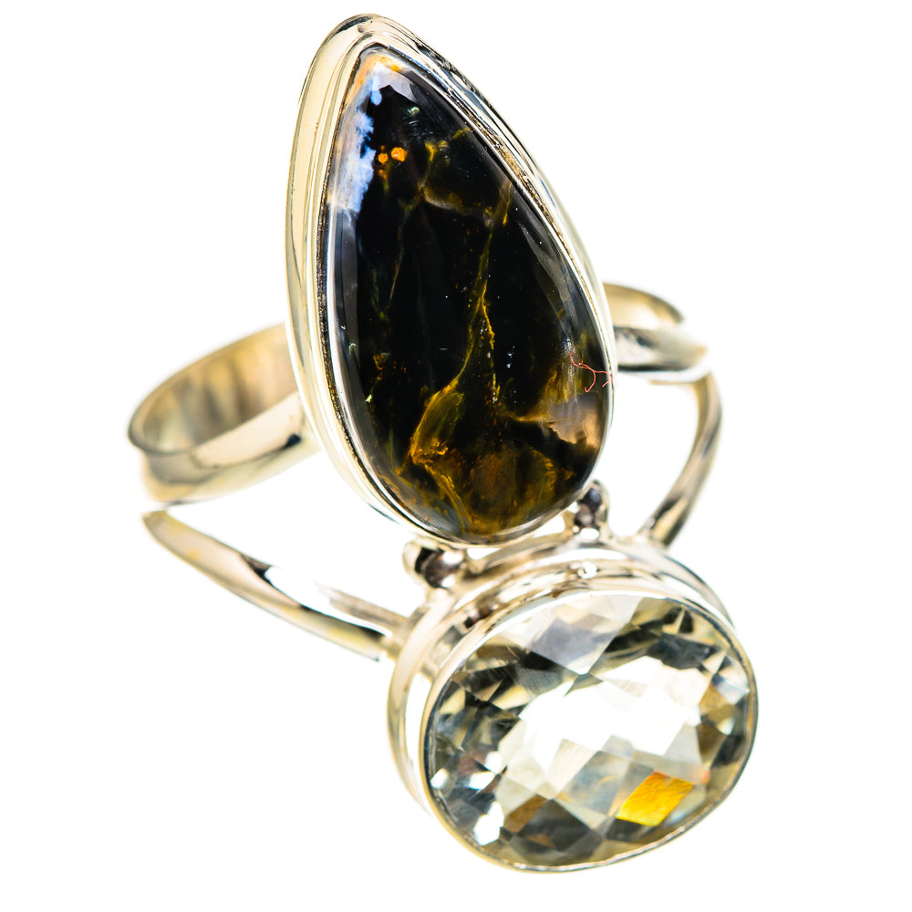Pietersite, White Quartz Rings handcrafted by Ana Silver Co - RING127098 - Photo 2