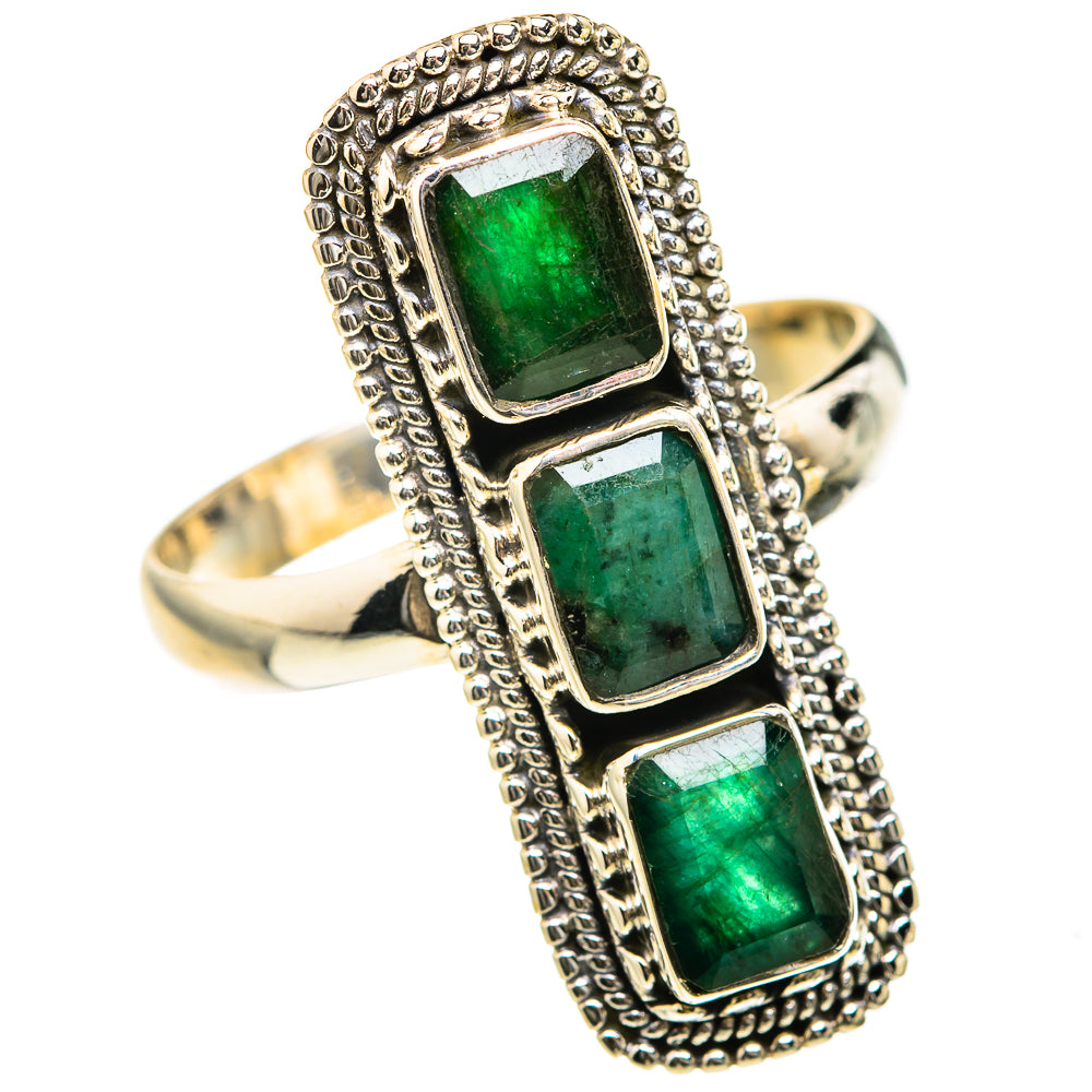 Zambian Emerald Rings handcrafted by Ana Silver Co - RING127431 - Photo 2