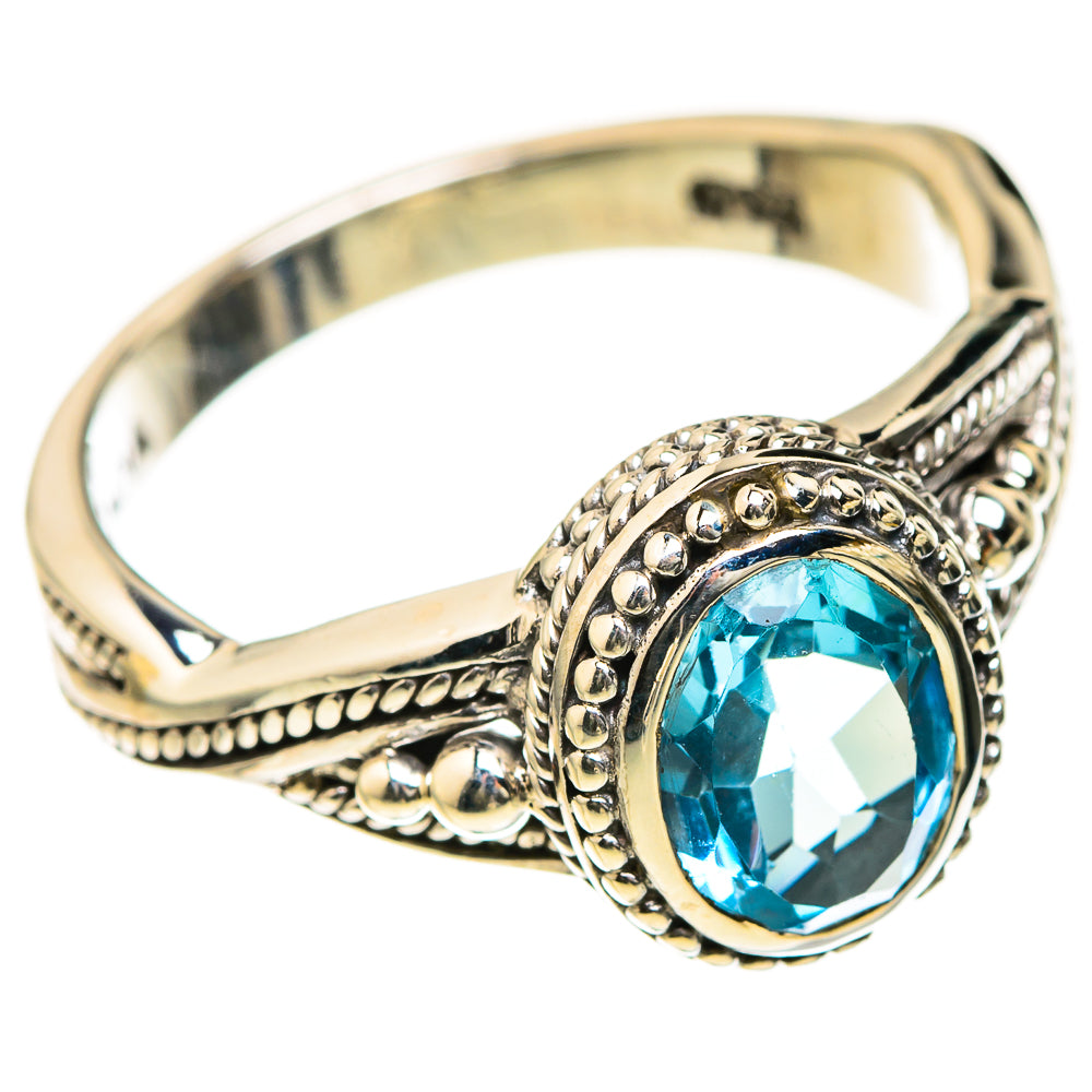 Blue Topaz Rings handcrafted by Ana Silver Co - RING127475 - Photo 2