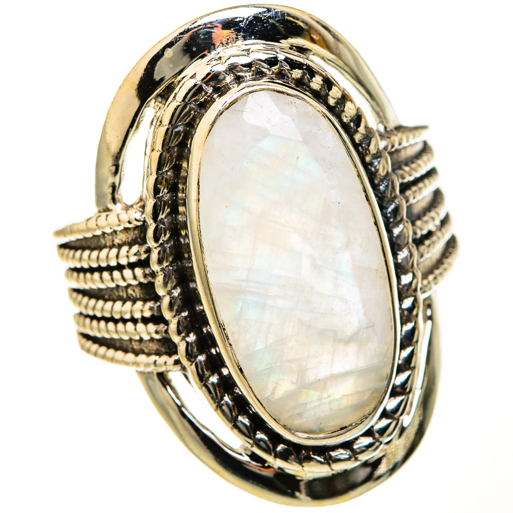 Rainbow Moonstone Rings handcrafted by Ana Silver Co - RING127525 - Photo 2