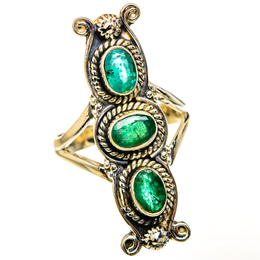Zambian Emerald Rings handcrafted by Ana Silver Co - RING127553 - Photo 2