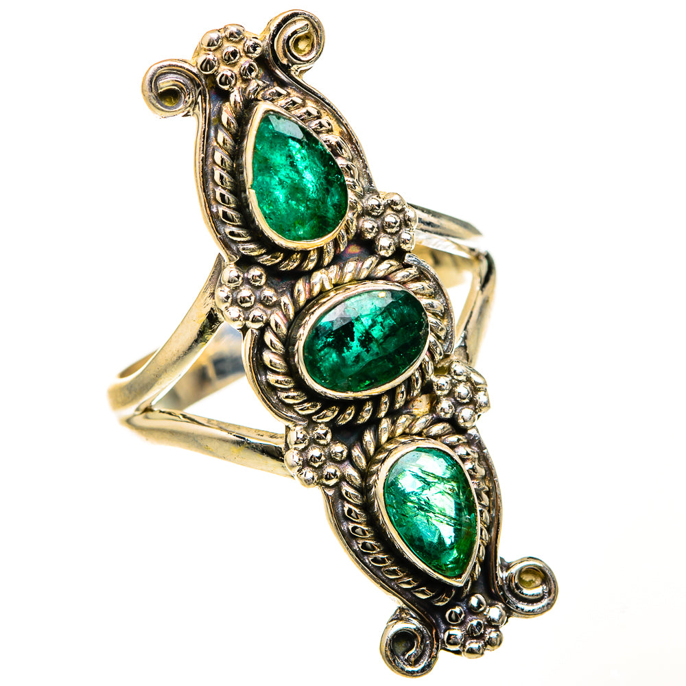 Zambian Emerald Rings handcrafted by Ana Silver Co - RING127566 - Photo 2