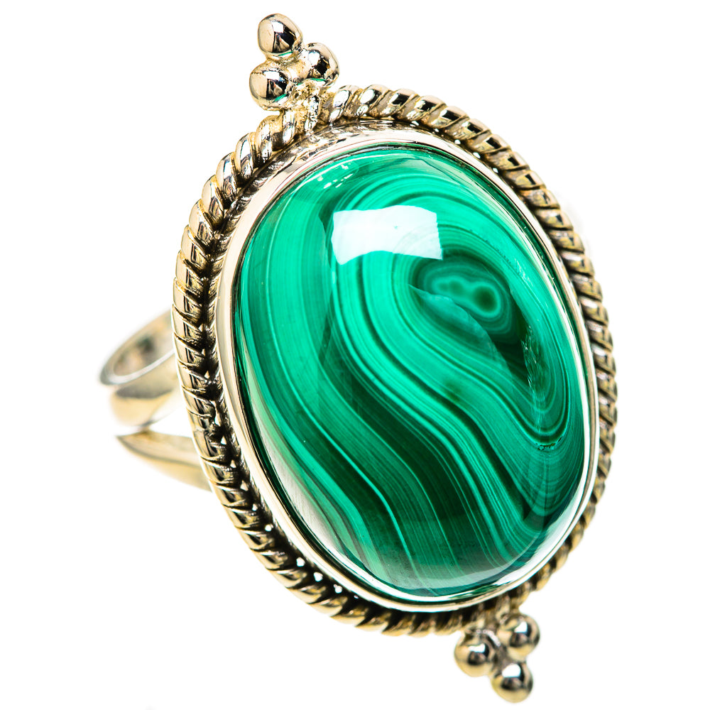 Malachite Rings handcrafted by Ana Silver Co - RING128459 - Photo 2