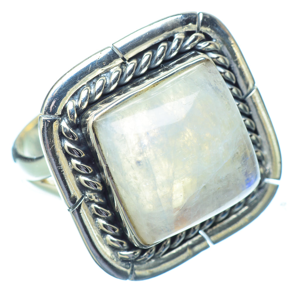 Rainbow Moonstone Rings handcrafted by Ana Silver Co - RING14733