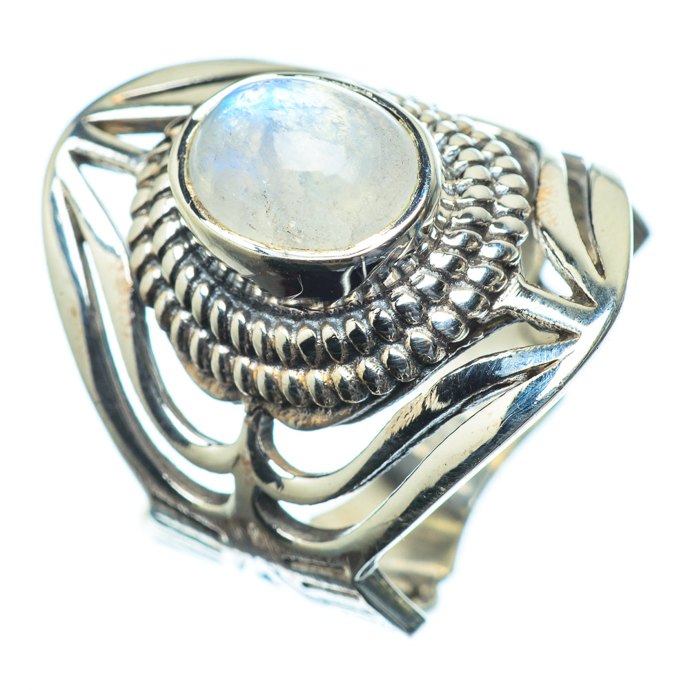 Rainbow Moonstone Rings handcrafted by Ana Silver Co - RING23717