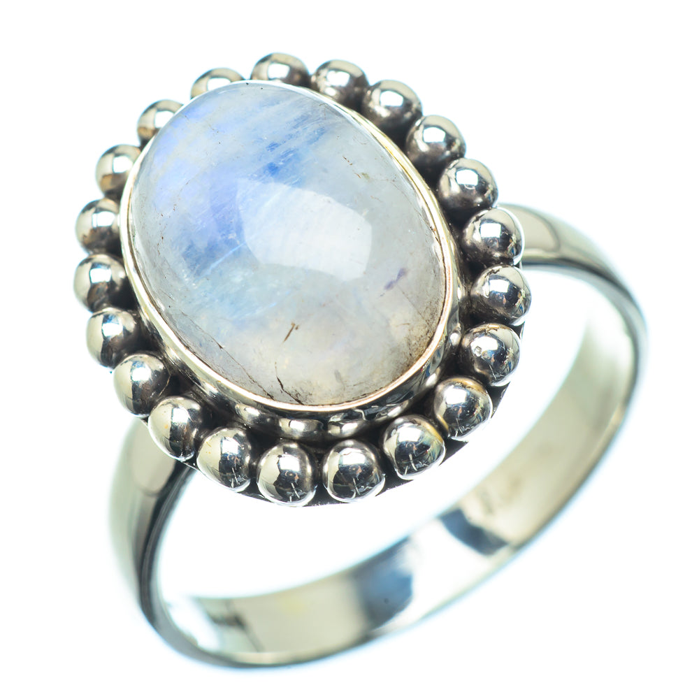 Rainbow Moonstone Rings handcrafted by Ana Silver Co - RING24501
