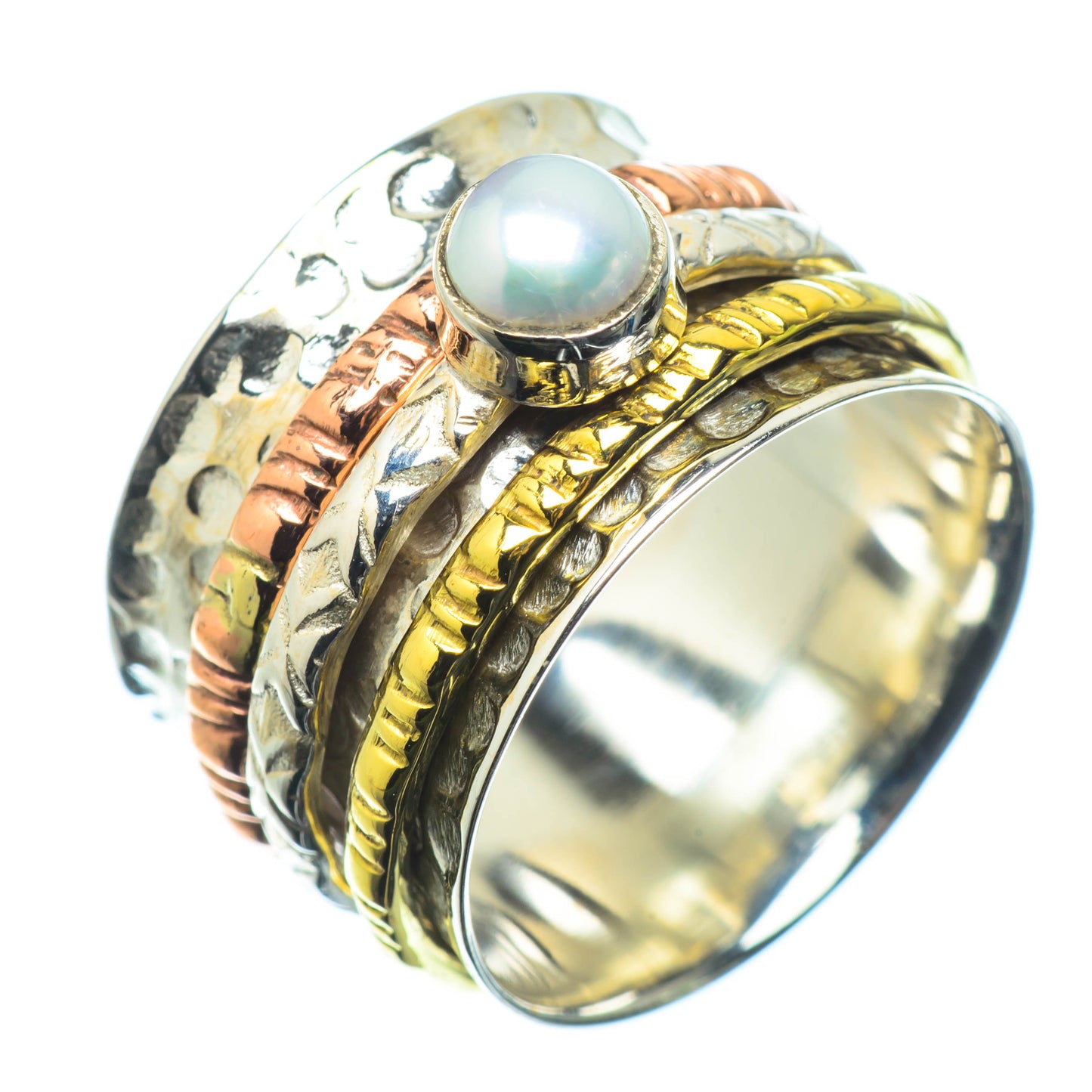 Cultured Pearl Copper Rings handcrafted by Ana Silver Co - RING25250