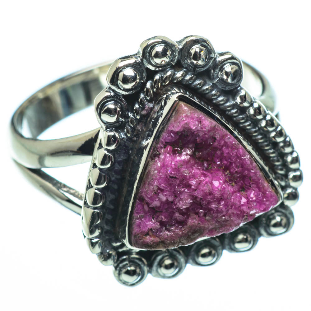 Cobalto Calcite Druzy Rings handcrafted by Ana Silver Co - RING29215