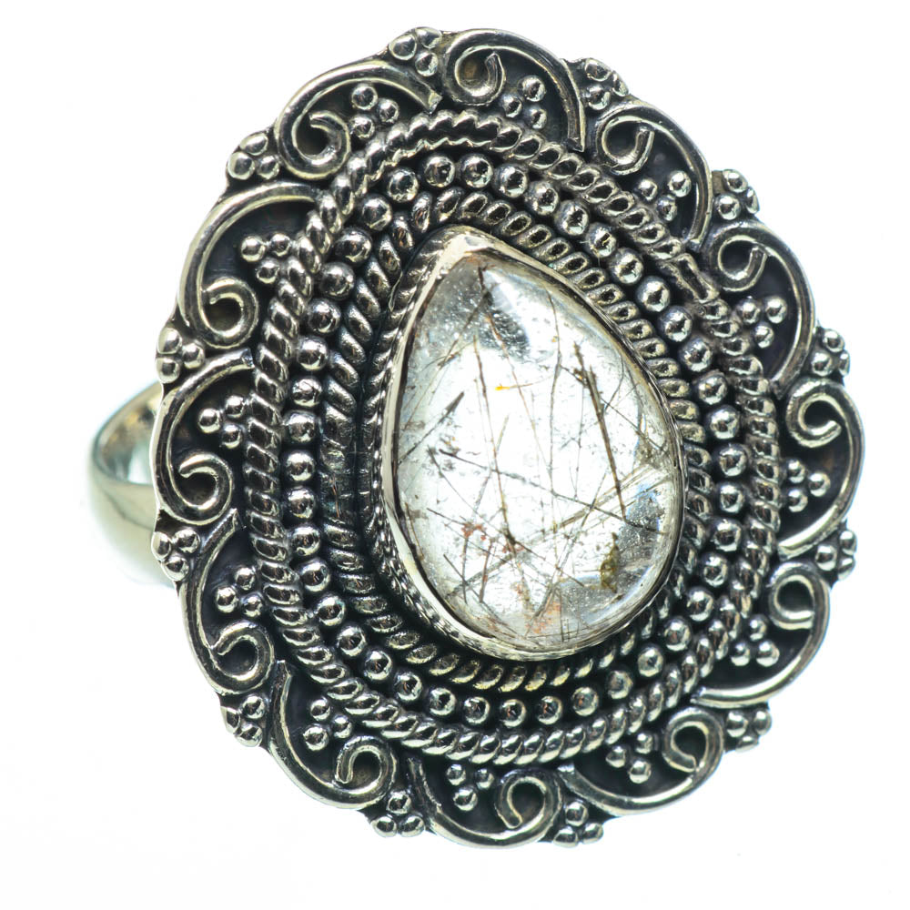 Tourmalinated Quartz Rings handcrafted by Ana Silver Co - RING30151