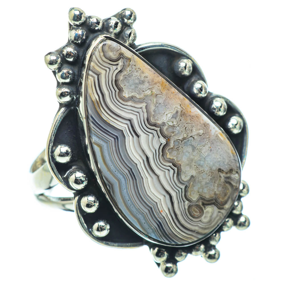 Laguna Lace Agate Rings handcrafted by Ana Silver Co - RING31693