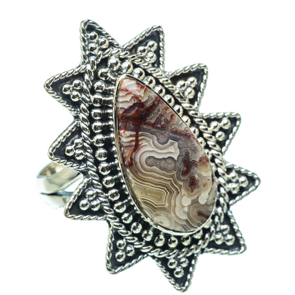 Laguna Lace Agate Rings handcrafted by Ana Silver Co - RING31889