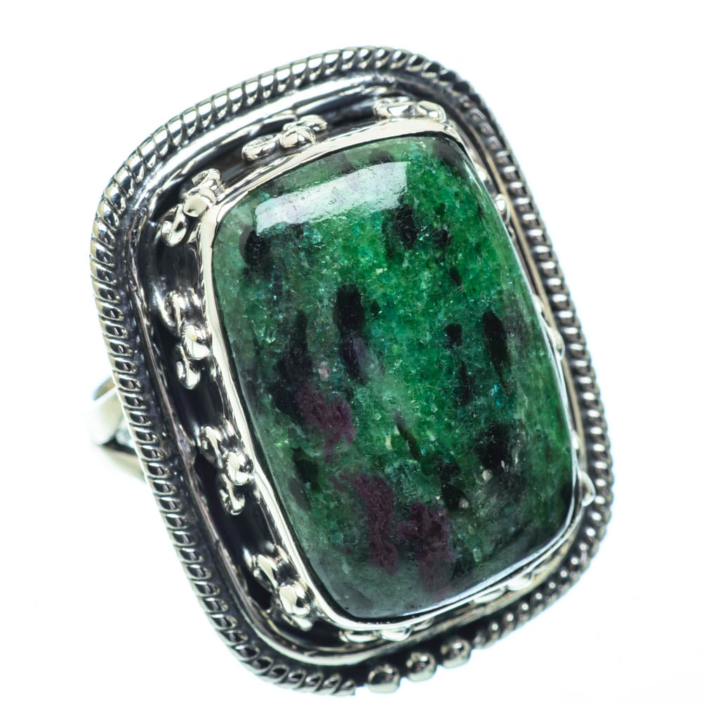 Ruby Zoisite Rings handcrafted by Ana Silver Co - RING32308
