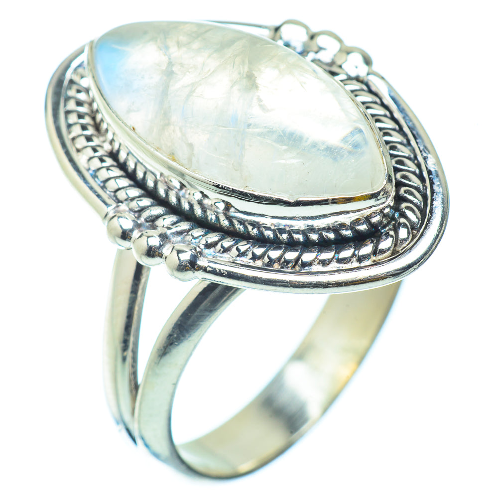 Rainbow Moonstone Rings handcrafted by Ana Silver Co - RING34687