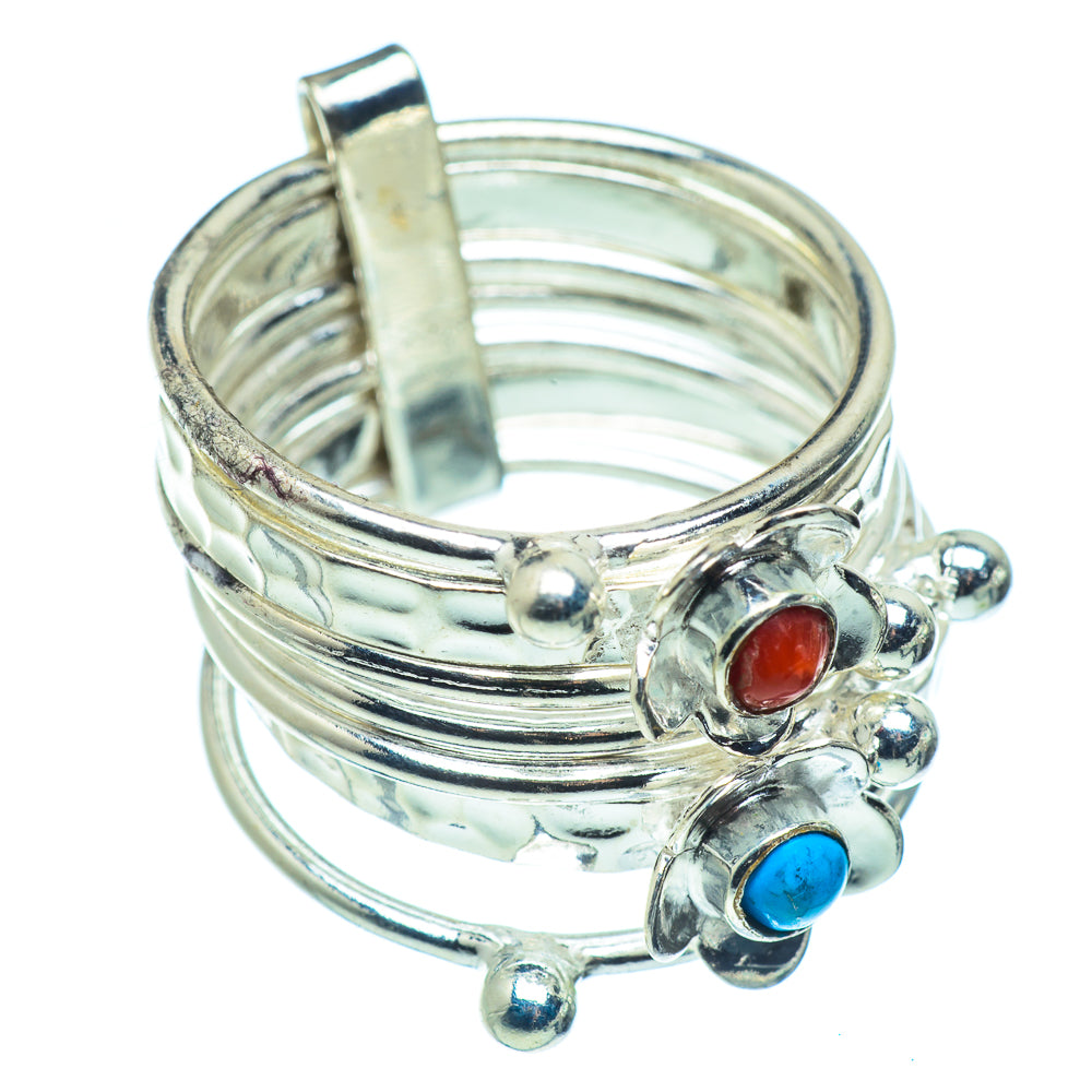 Red Coral Rings handcrafted by Ana Silver Co - RING37427