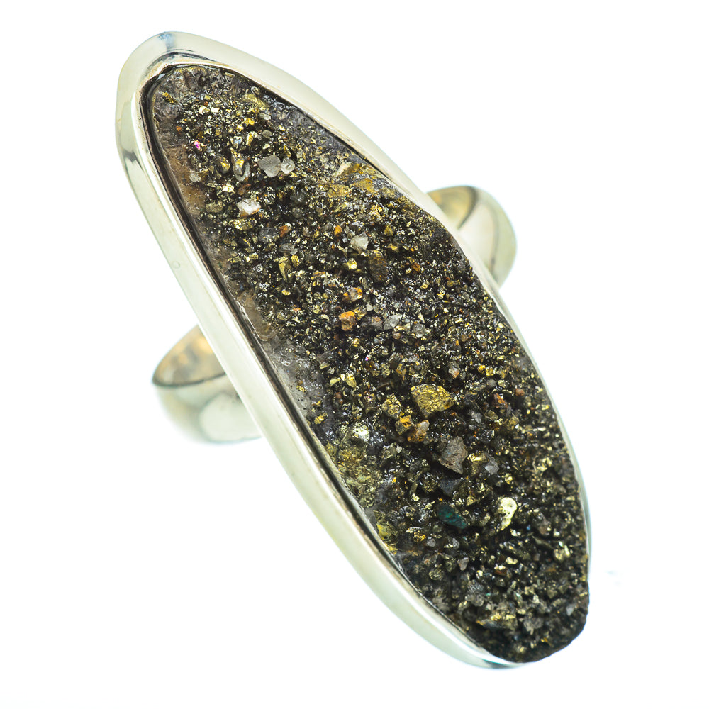 Spectro Pyrite Druzy Rings handcrafted by Ana Silver Co - RING42370 - Photo 2