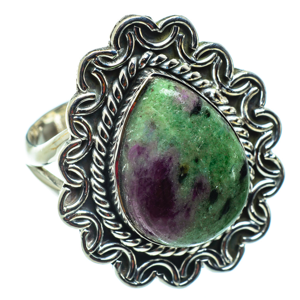 Ruby Zoisite Rings handcrafted by Ana Silver Co - RING43123