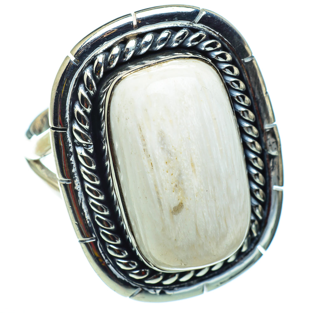 White Scolecite Rings handcrafted by Ana Silver Co - RING43266