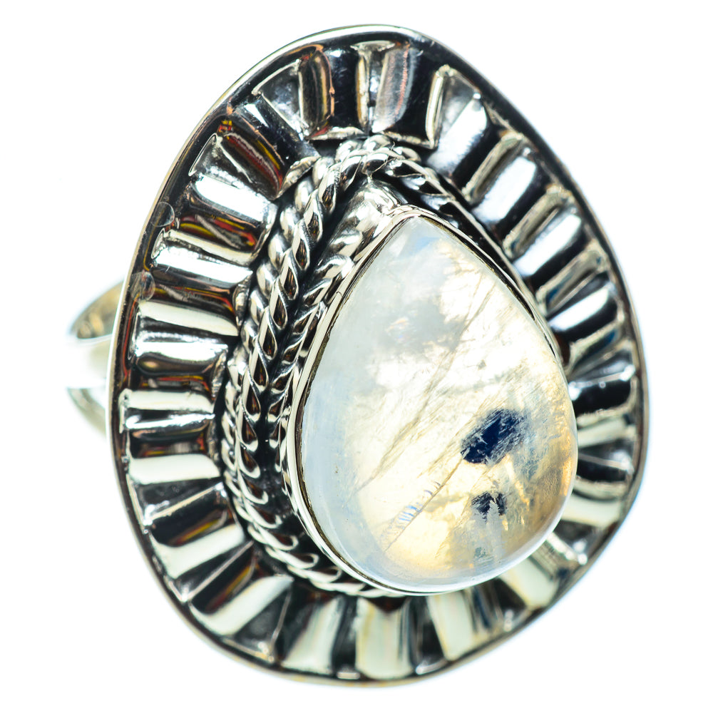 Rainbow Moonstone Rings handcrafted by Ana Silver Co - RING43371
