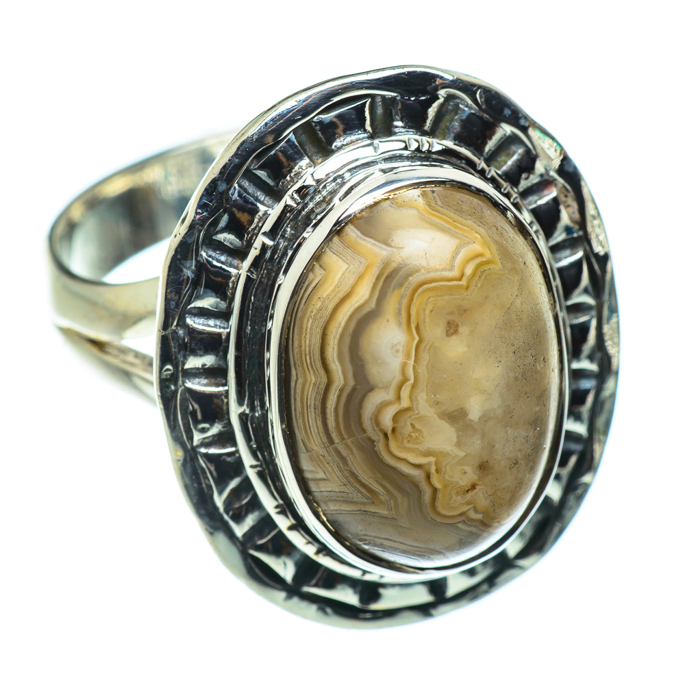 Laguna Lace Agate Rings handcrafted by Ana Silver Co - RING43694
