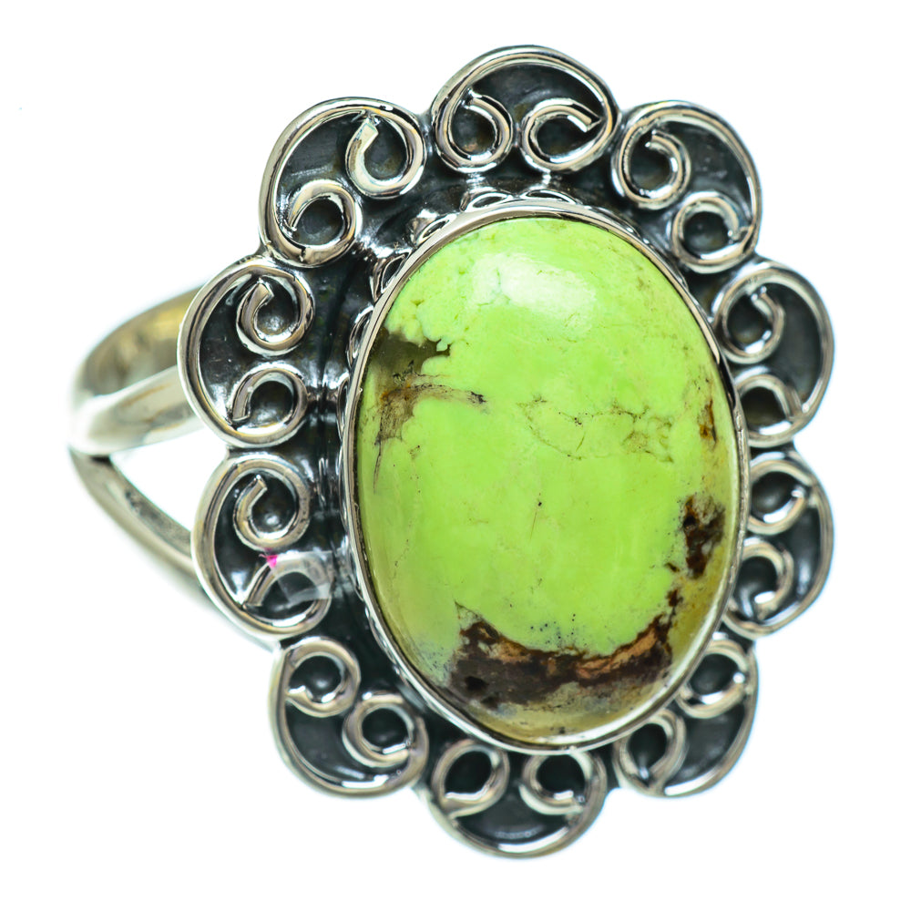 Lemon Chrysoprase Rings handcrafted by Ana Silver Co - RING44715