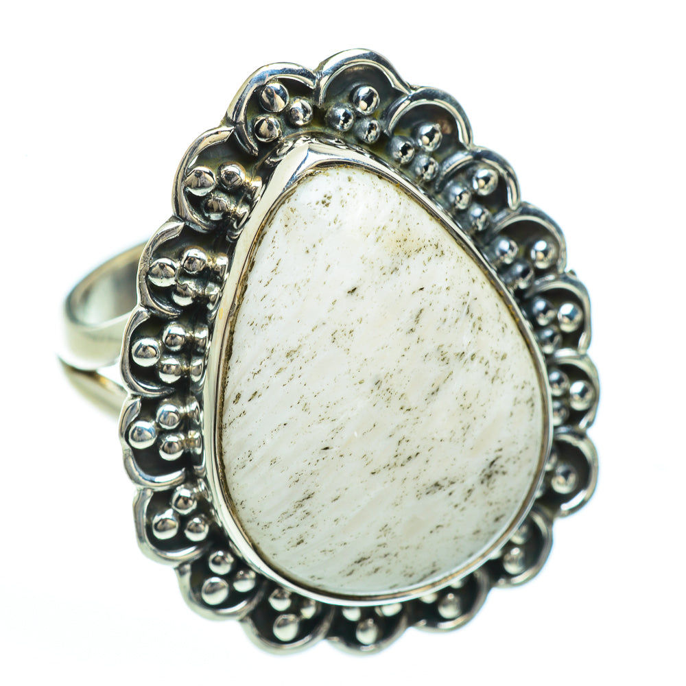 White Scolecite Rings handcrafted by Ana Silver Co - RING45138