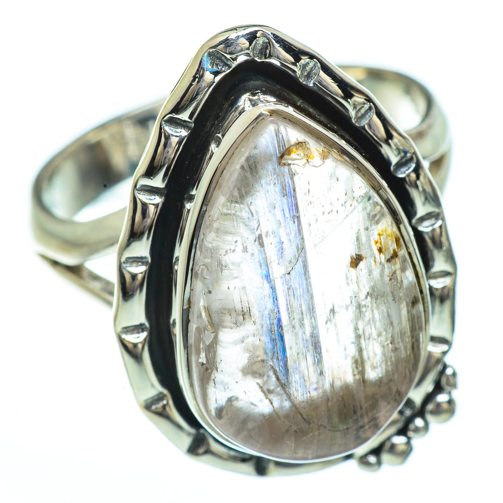 Rainbow Moonstone Rings handcrafted by Ana Silver Co - RING45139