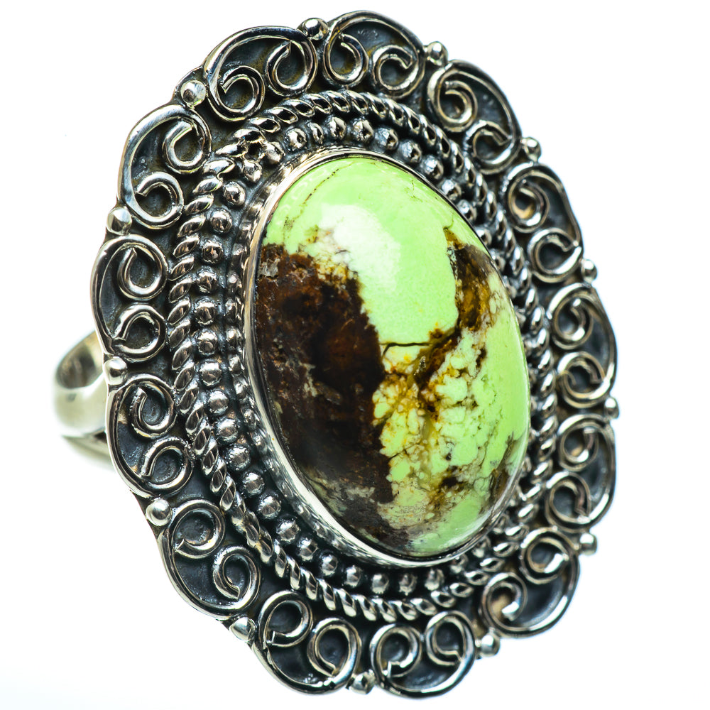 Lemon Chrysoprase Rings handcrafted by Ana Silver Co - RING46285