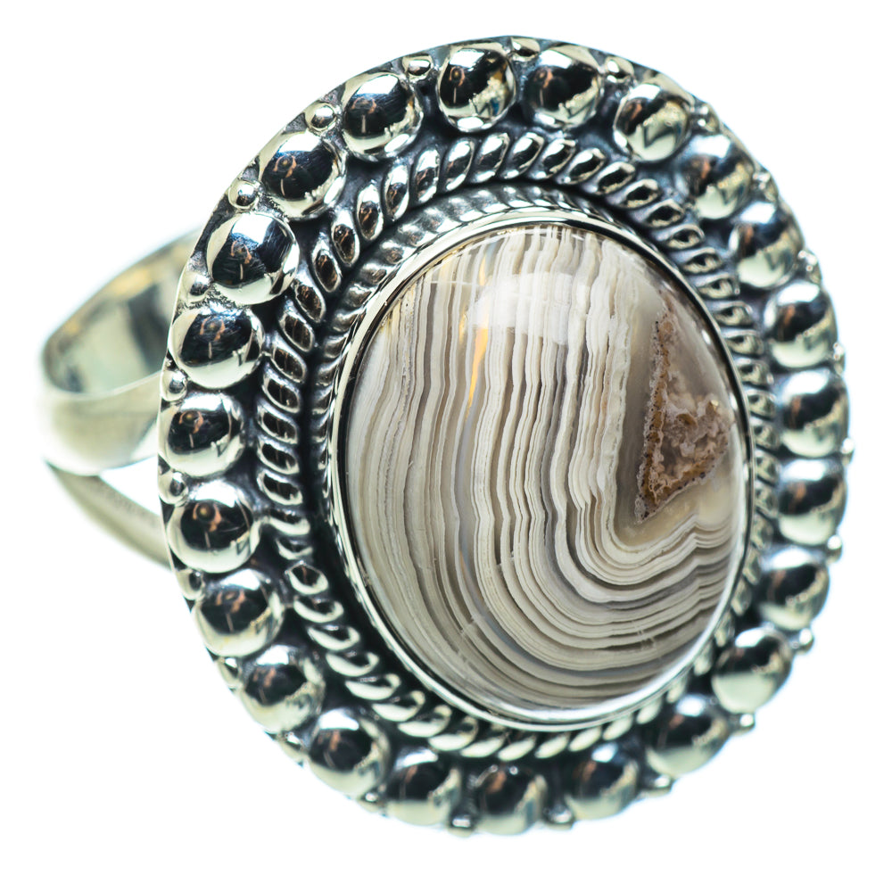 Laguna Lace Agate Rings handcrafted by Ana Silver Co - RING46457