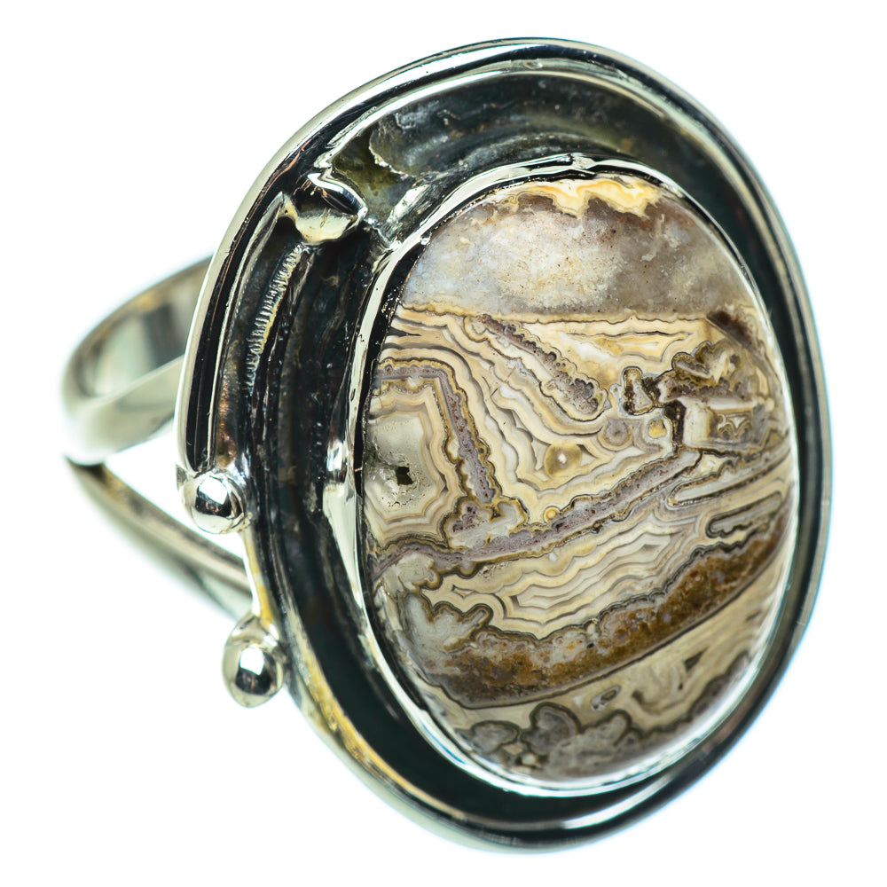 Laguna Lace Agate Rings handcrafted by Ana Silver Co - RING46531