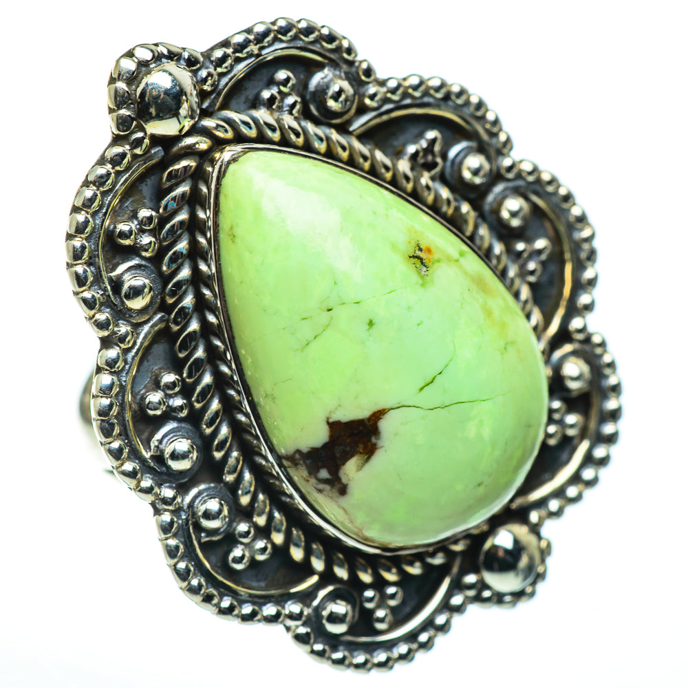 Lemon Chrysoprase Rings handcrafted by Ana Silver Co - RING47792