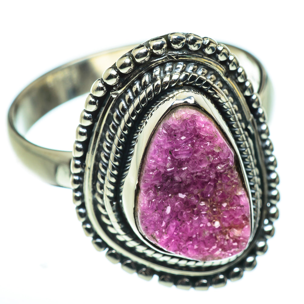 Cobalto Calcite Druzy Rings handcrafted by Ana Silver Co - RING48525